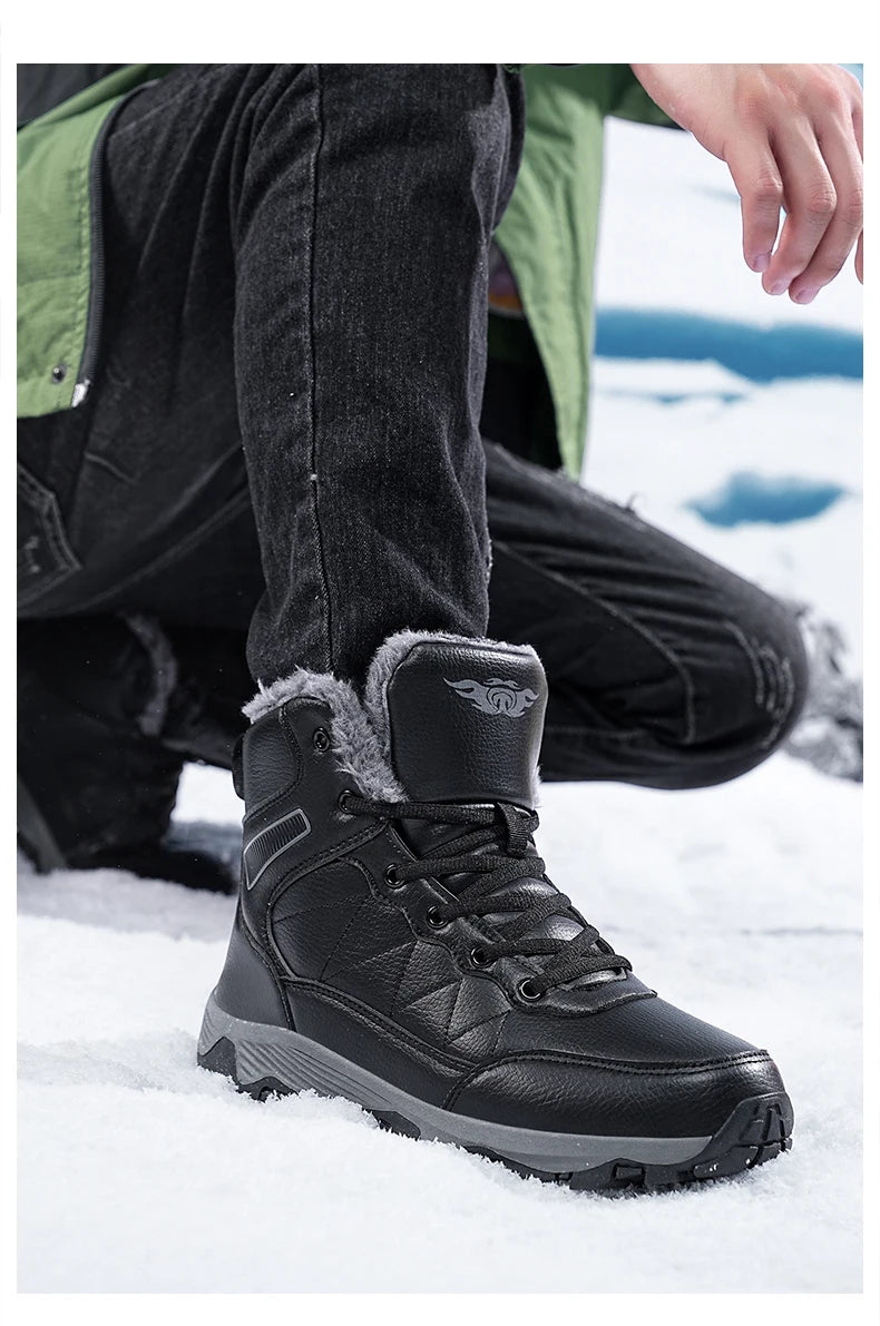 NeW  Winter Boots  Leather  Super Warm Men's Boots  Male   badr