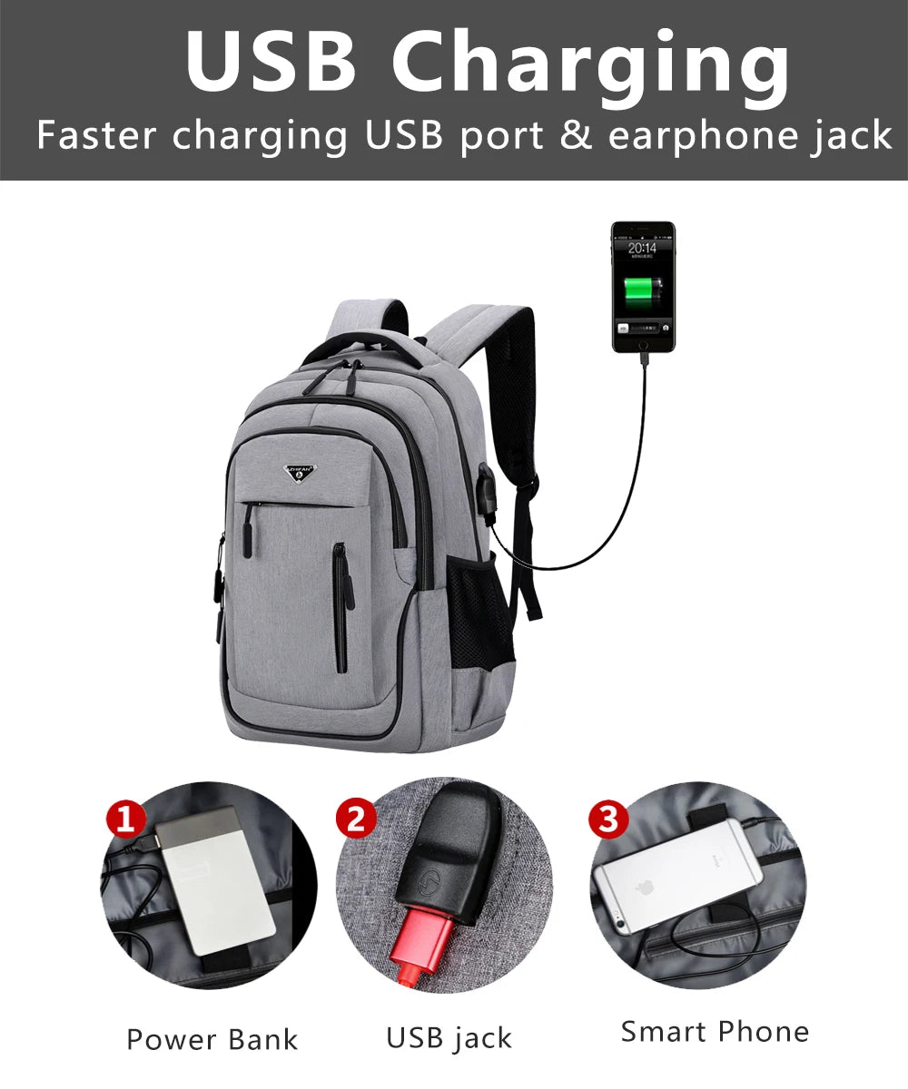 Men Backpack USB Charging from badr