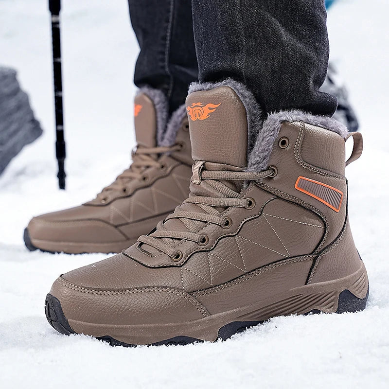 NeW  Winter Boots  Leather  Super Warm Men's Boots  Male   badr