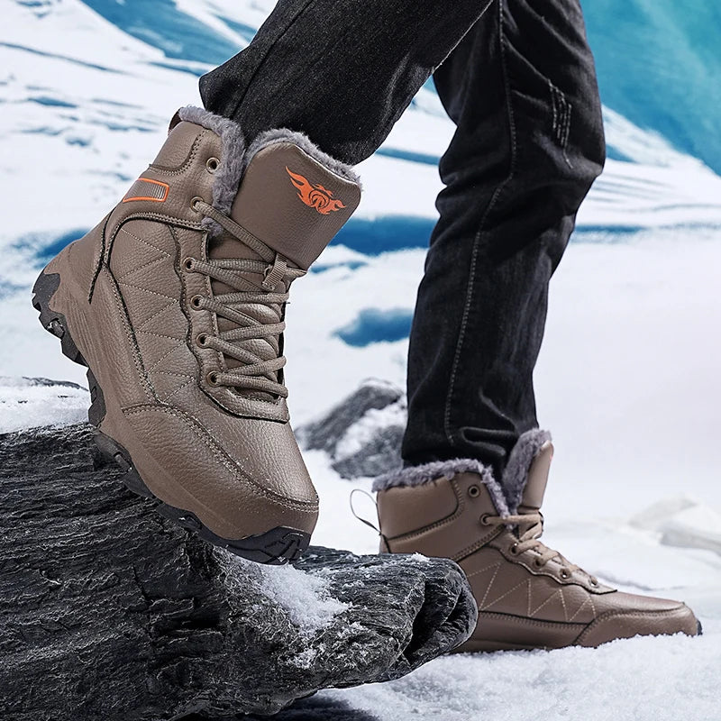 NeW  Winter Boots  Leather  Super Warm Men's Boots  Male   badr