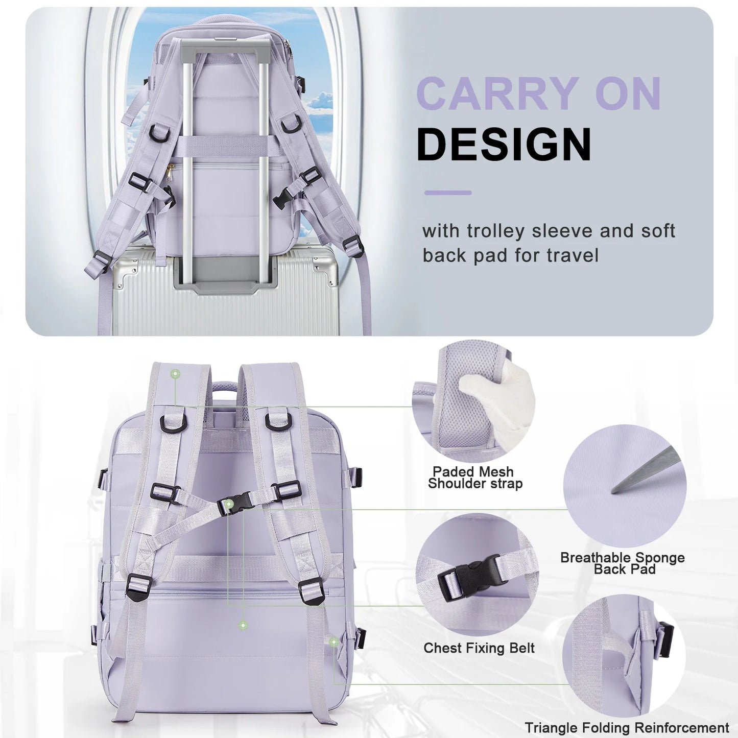 Travel Backpack Cabin Men Women  Bussiness badr