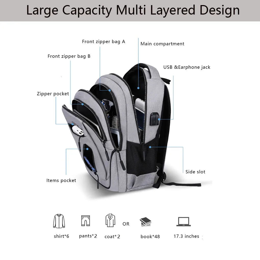 Men Backpack USB Charging from badr