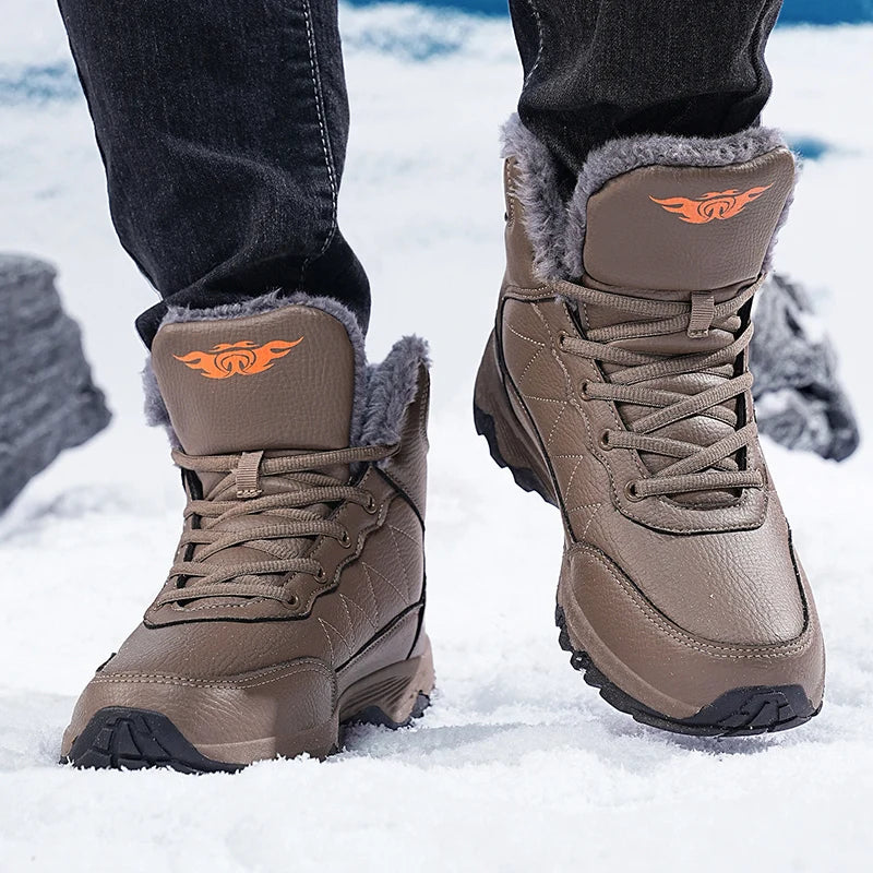 NeW  Winter Boots  Leather  Super Warm Men's Boots  Male   badr